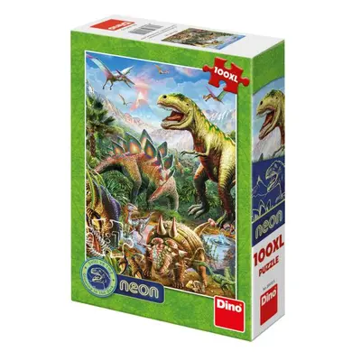 Dino svět dinosoaurov 100XL neon Puzzle