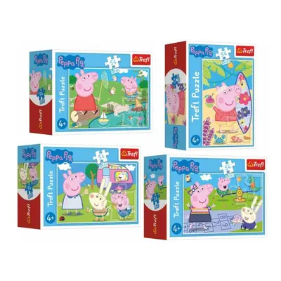 Trefl Mini puzzle 54 dílků Šťastný den Selata Peppy/Peppa Pig, 4 druhy