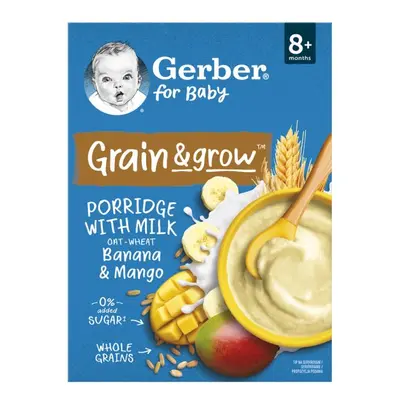 GERBER Kaše mléčná pšeničně-ovesná banán a mango 200 g, 8+