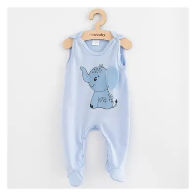 Dětské bavlněné dupačky New Baby Happy Elephant blue 56 (0-3m)