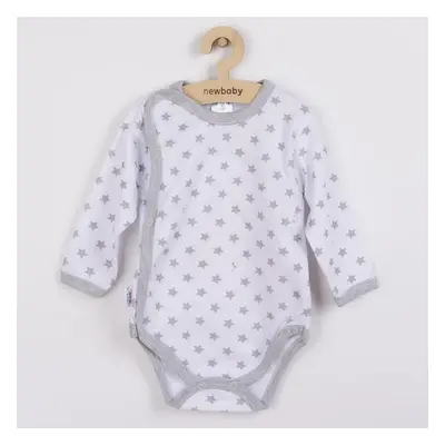 Dojčenské body celorozopínacie New Baby Classic II šedé s hviezdičkami 68 (4-6m)