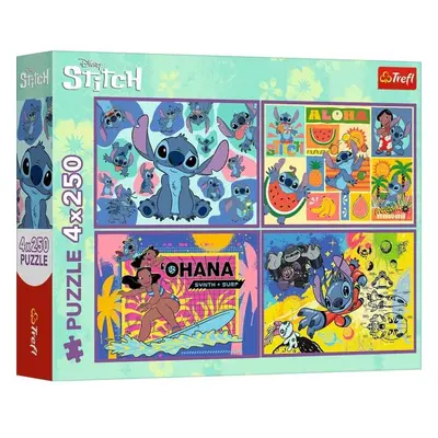 Trefl Puzzle Lilo & Stitch 4 x 250 dílků Úžasný Stitch