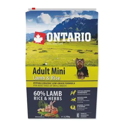 Krmivo Ontario Adult Mini Lamb & Rice 2,25kg