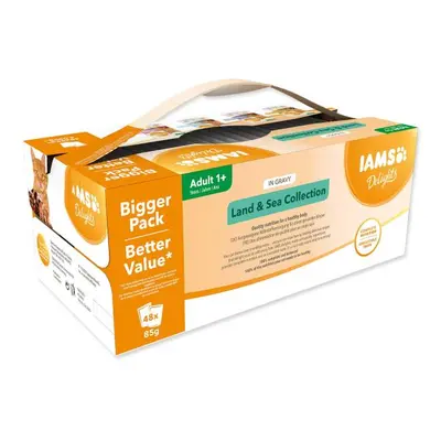 Kapsičky IAMS mořské a suchozem. maso v omáčce multipack 4080g (48x85gr)