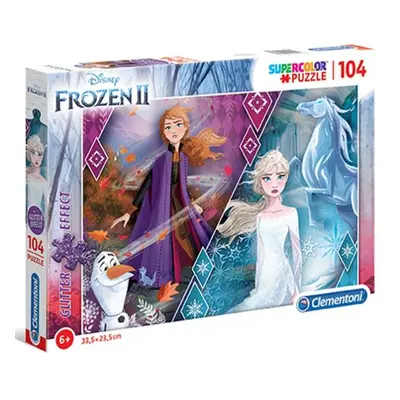 Clementoni - Puzzle Supercolor Glitter 104 Frozen 2