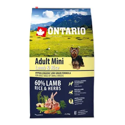 Krmivo Ontario Adult Mini Lamb & Rice 6,5kg