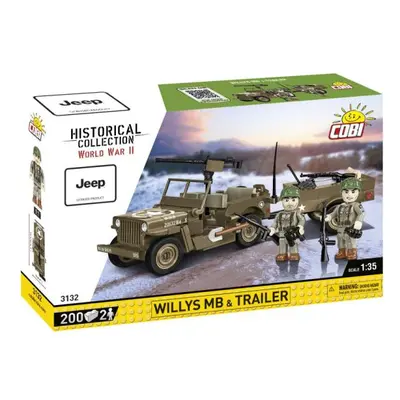 Cobi II WW Willys MB s přívěsem, 1:35, 200 k, 2 f