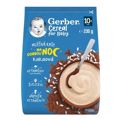 GERBER Kaše mléčná cereal kakaová Dobrou noc 230 g