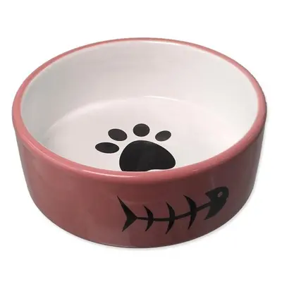 Miska Magic Cat keramická růžová/bílá 12,5x4,5cm 350ml