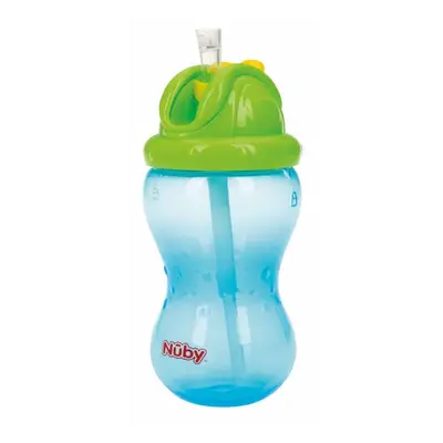 NUBY Hrnek netekoucí se sklápěcí brčkem a 360ml, 12 m+ modrý