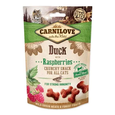 Pochoutka Carnilove Cat Crunchy Snack kachna s malinovými listy 50g