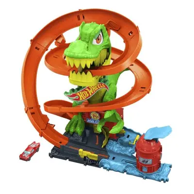 Hot Wheels city T-rex útočí na hasičskou stanici