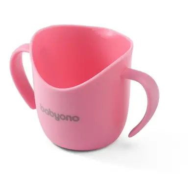 BABYONO Hrnek ergonomický s oušky 120 ml růžový 6m+