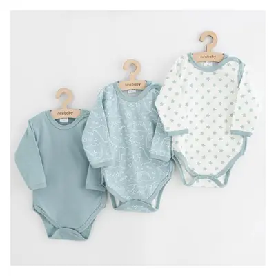 Dětské body celopropínací New Baby Classic II Dívka 3ks mátová (0-3m)