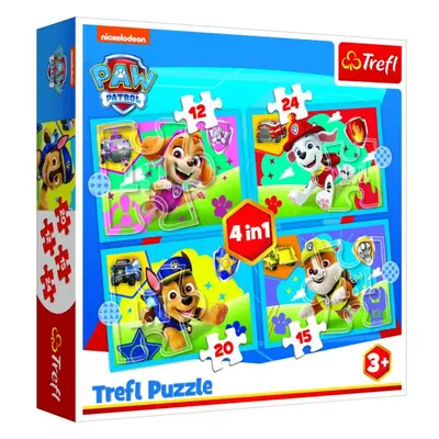 Trefl Puzzle 4v1 - Štěňátka v běhu / Viacom PAW Patrol