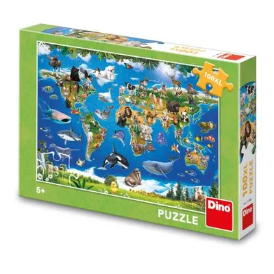 Puzzle Mapa zvířat 100 XL dílků