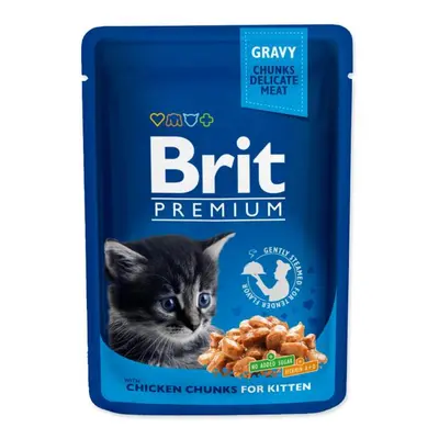 Kapsička Brit Premium Cat Kitten kuřecí kousky 100g