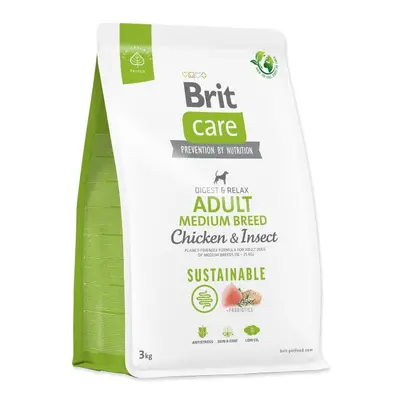 Krmivo Brit Care Dog Sustainable Adult Medium Breed Chicken & Insoct 3kg