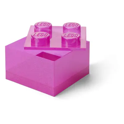 LEGO úložný box 4 s víkem - třpytivá růžová