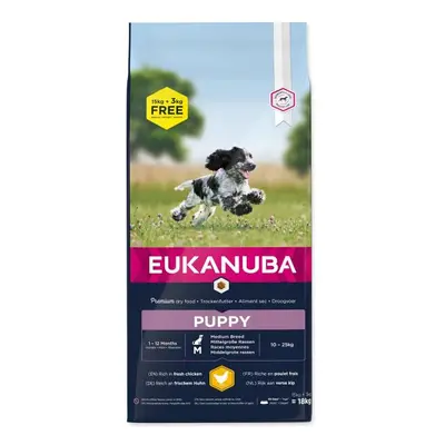 Krmivo EUKANUBA Puppy Medium 15+3kg ZDARMA