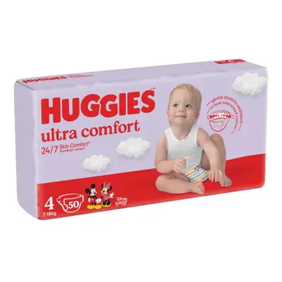 HUGGIES® Ultra Comfort Jumbo Plenky jednorázové 4 (7-18 kg) 50 ks