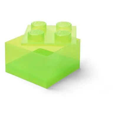 LEGO úložný box 4 s víkem - průhledná zelená