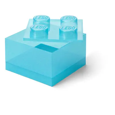 LEGO úložný box 4 s víkem - třpytivá modrá