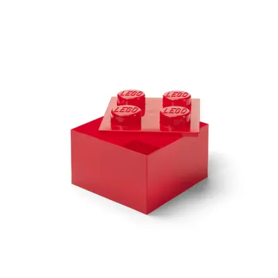 LEGO úložný box 4 s víkem - průhledná červená