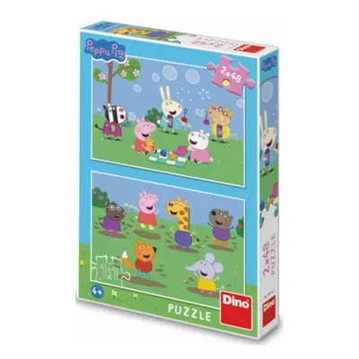 Puzzle Peppa Pig a kamarádi 2x48 dílků