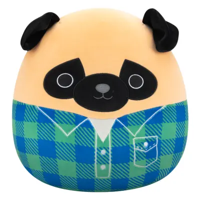 Squishmallows Mopslík ve flanelové košili - Prince, 30 cm