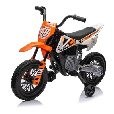 Elektrická Motorka MOTOCROSS, oranžová, 12V baterie, EVA měkká kola