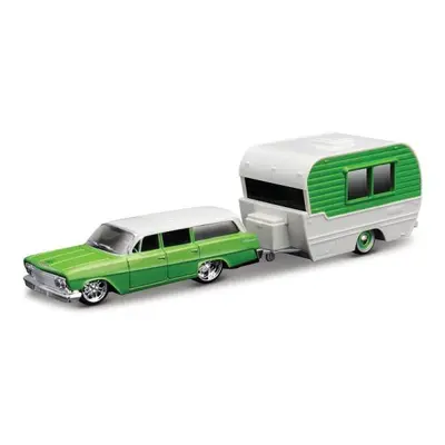 Maisto - Design Tow & Go, 1962 Chevrolet Biscayne Wagon s přívěsem 1:64