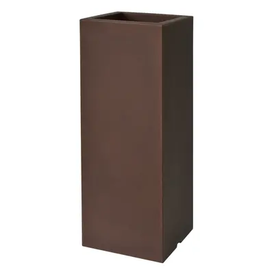 Plust - Designový květináč KUBE HIGH SLIM, 25 x 25 x 70 cm - hnědý