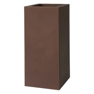 Plust - Designový květináč KUBE HIGH, 30 x 30 x 70 cm - hnědý