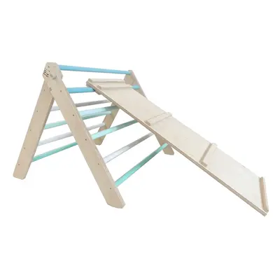 ELIS DESIGN Montessori Piklerové trojúhelník 60 cm light + prkno 2v1 varianta: natur okraje, mod