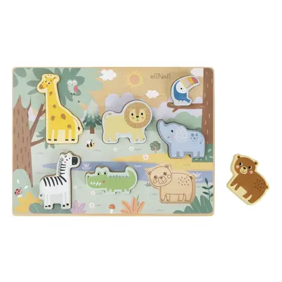 eliNeli Dřevěné vkládací puzzle - zvířátka v ZOO