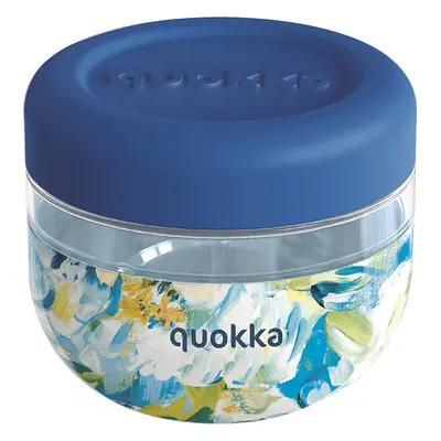 Quokka Plastová nádoba na jídlo Bubble Blue Peonies 500 ml