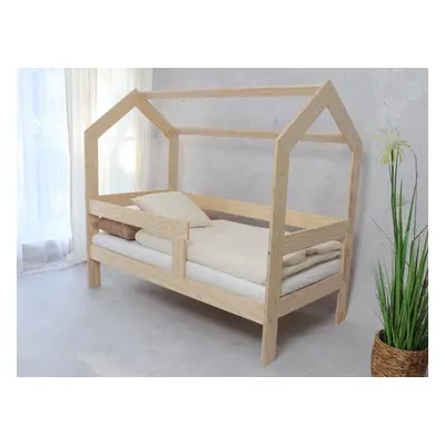 ELIS DESIGN Postel domeček Basic se zábradlím - na nožkách rozměr lůžka: 90 x 190 cm, šuplík, no