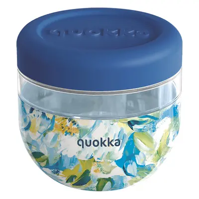 Quokka Plastová nádoba na jídlo Bubble Blue Peonies 770 ml