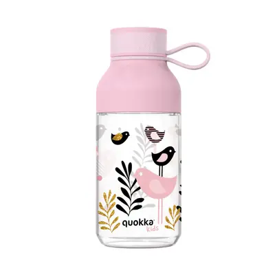 Quokka Plastová láhev Ice Kids s poutkem Birds 430 ml