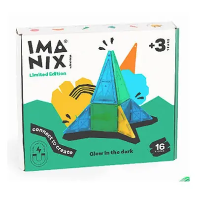 MAGNETICKÁ STAVEBNICE IMANIX GLOW IN THE DARK - 16 ks