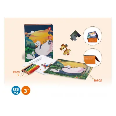 DORJEE Puzzle Farmář a jídlo pro děti od 3 let - 128 ks