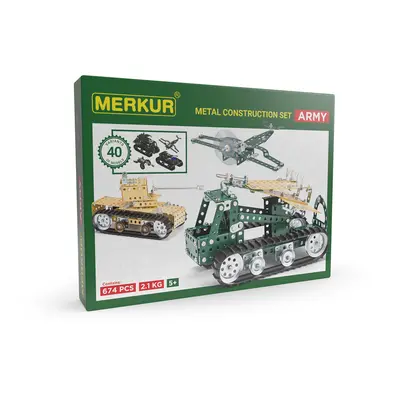 Merkur - stavebnice Merkur Army Set, 674 dílů, 40 modelů