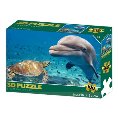 Puzzle 3D - Delfín a želva