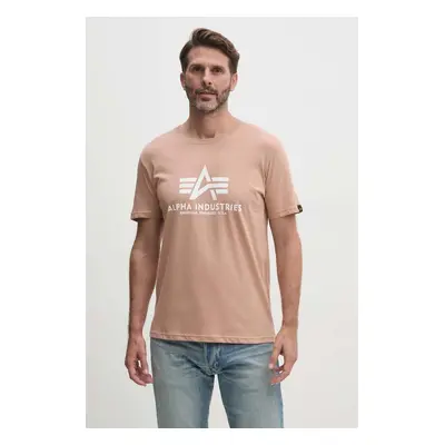 Bavlněné tričko Alpha Industries oranžová barva, s potiskem