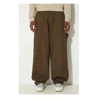 Bavlněné kalhoty Alpha Industries Carpenter Pant černá barva, jednoduché, 148202