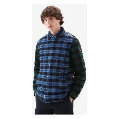 Péřová bunda Woolrich Check Overshirt CFWOOS0080MRUT3331 31073 pánská, přechodná