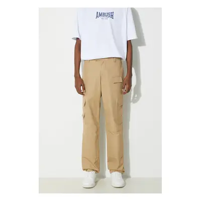 Bavlněné kalhoty AMBUSH Slim Cargo Pants Tree hnědá barva, jednoduché, BMCF001S24FAB