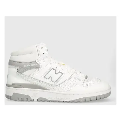 Kožené sneakers boty New Balance BB650RVW bílá barva