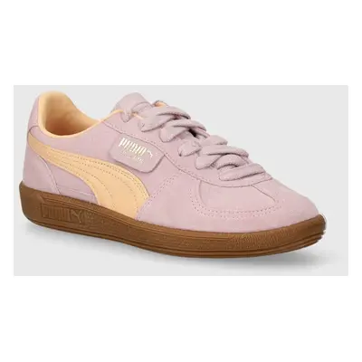 Semišové sneakers boty Puma Palermo růžová barva, 396463